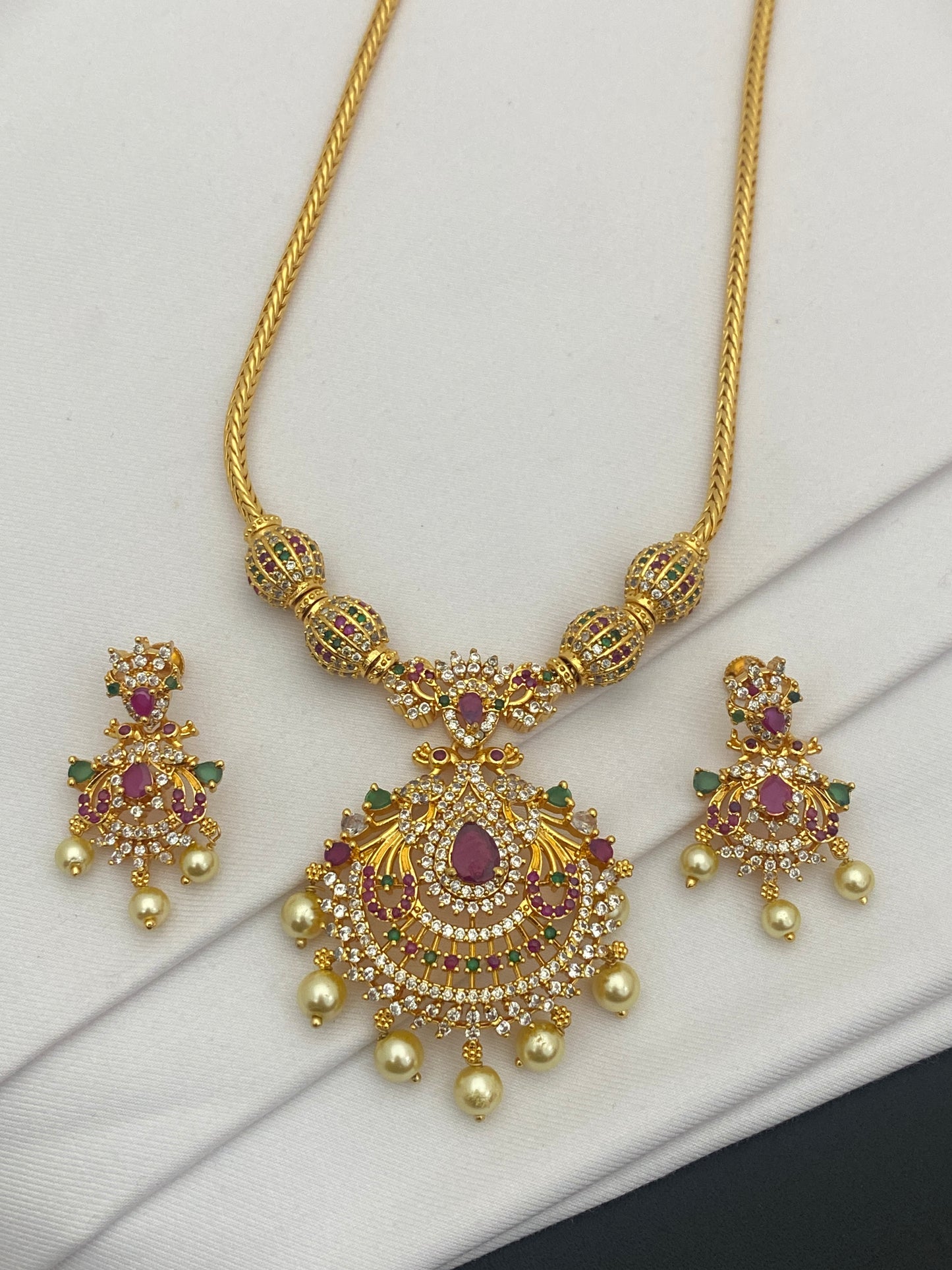 Dazzling Gold Plated Peacock Designer Chain Near Me