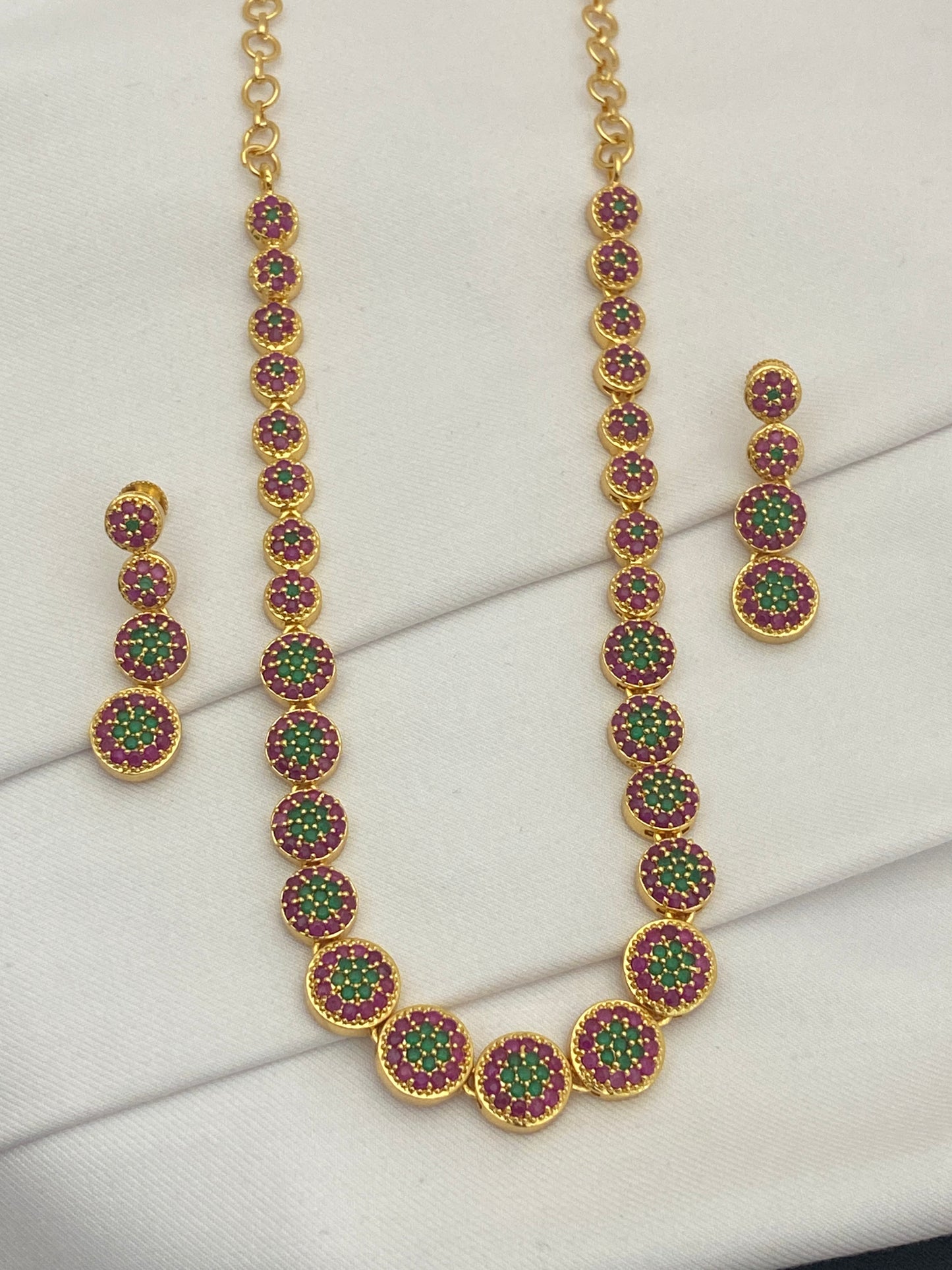 Gorgeous Multi Color Gold Plated Necklace Near Me