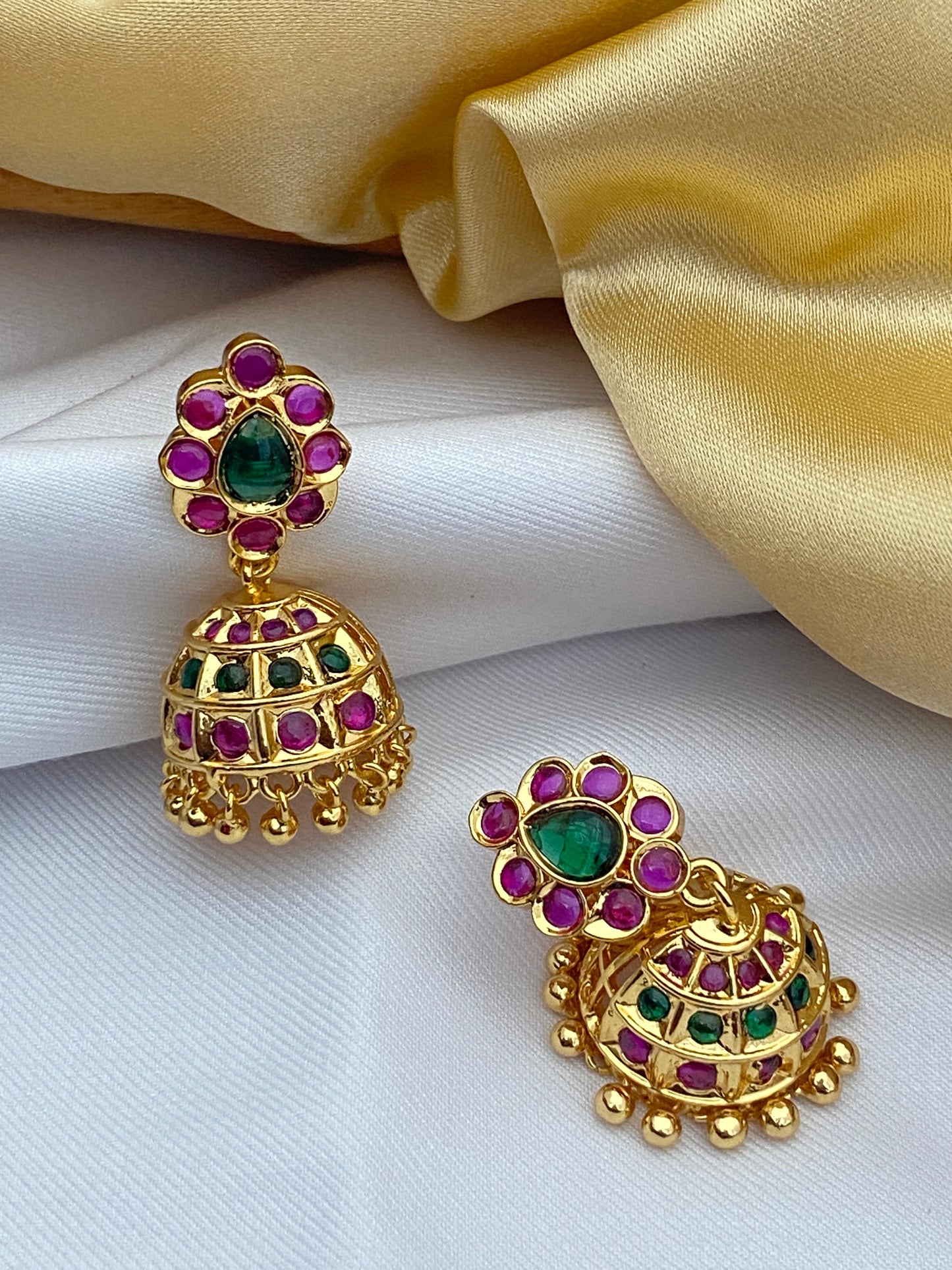 Gold Plated Jhumka Earrings In USA