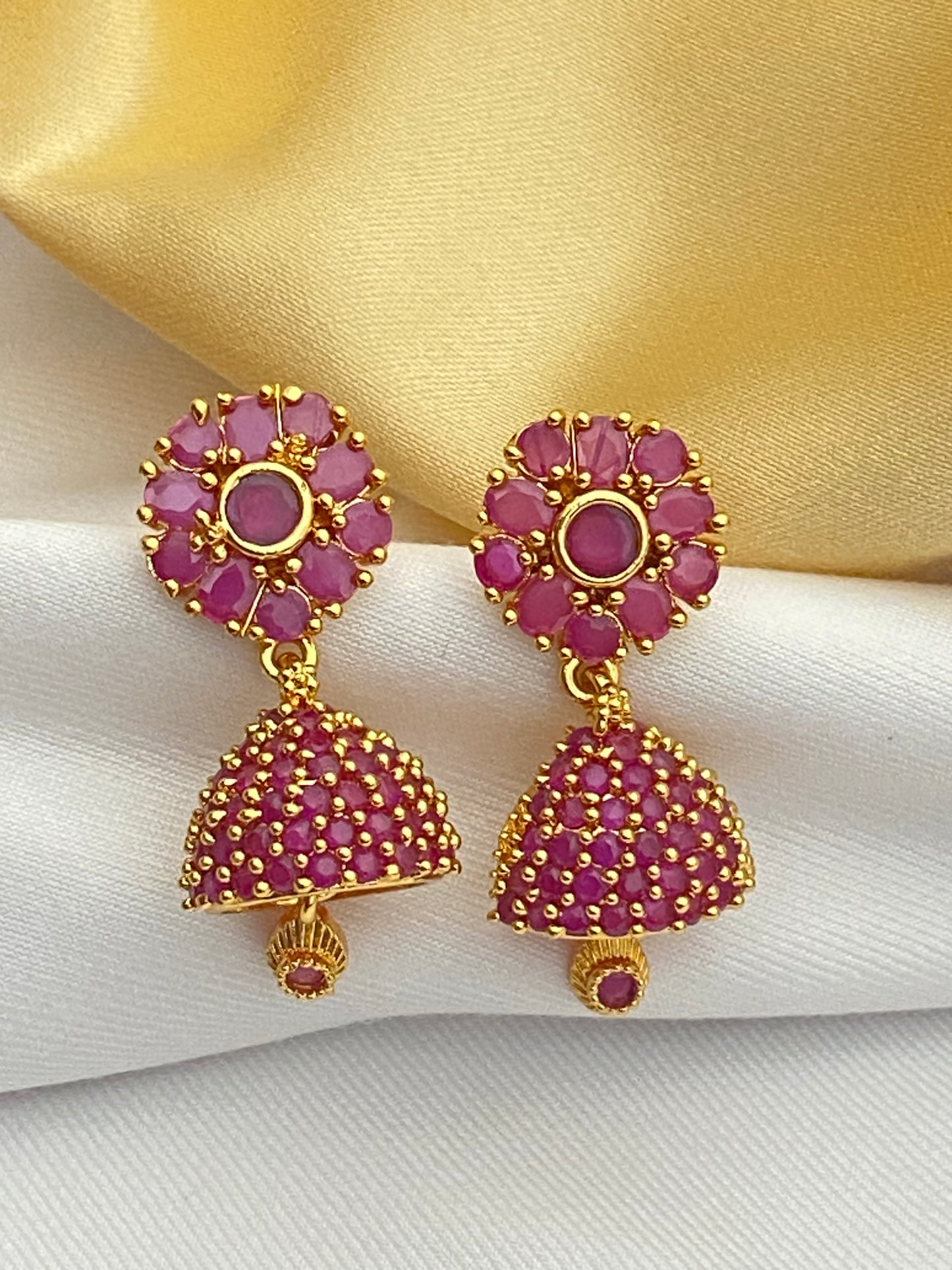 Beautiful Ruby and Emerald Stone Jhumka Near Me
