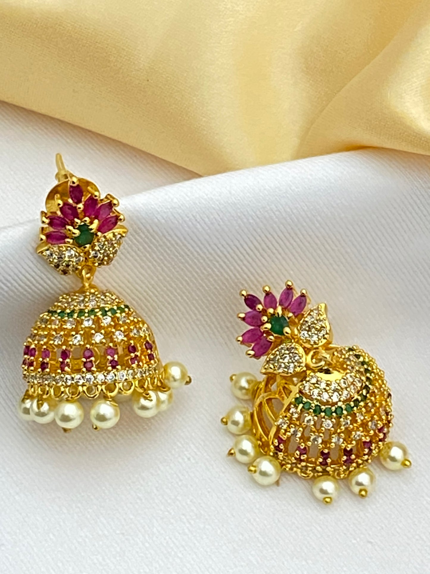 Alluring Gold Plated CZ Premium Jhumka Near Me