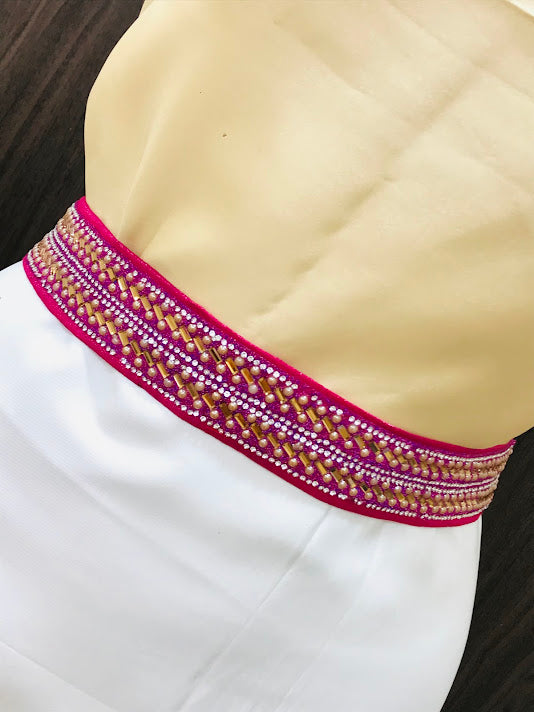 Designer Waist Belt With Stone And Beads Work In Mesa