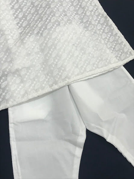 Full Sleeves With Embroidery Design And Rayon Pant In Skull Vally