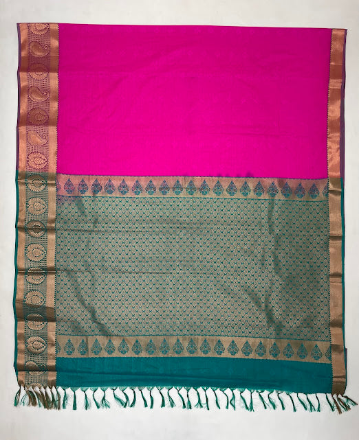 Pink Color Soft Silk Saree With Zari Work For Women In Yuma