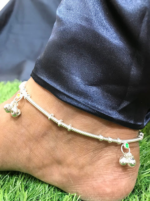 Glimmering Silver Color Anklets With Artificial Stones In Tucson