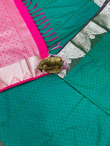 Green Color Soft Silk Saree With Silver Zari Work In Yuma