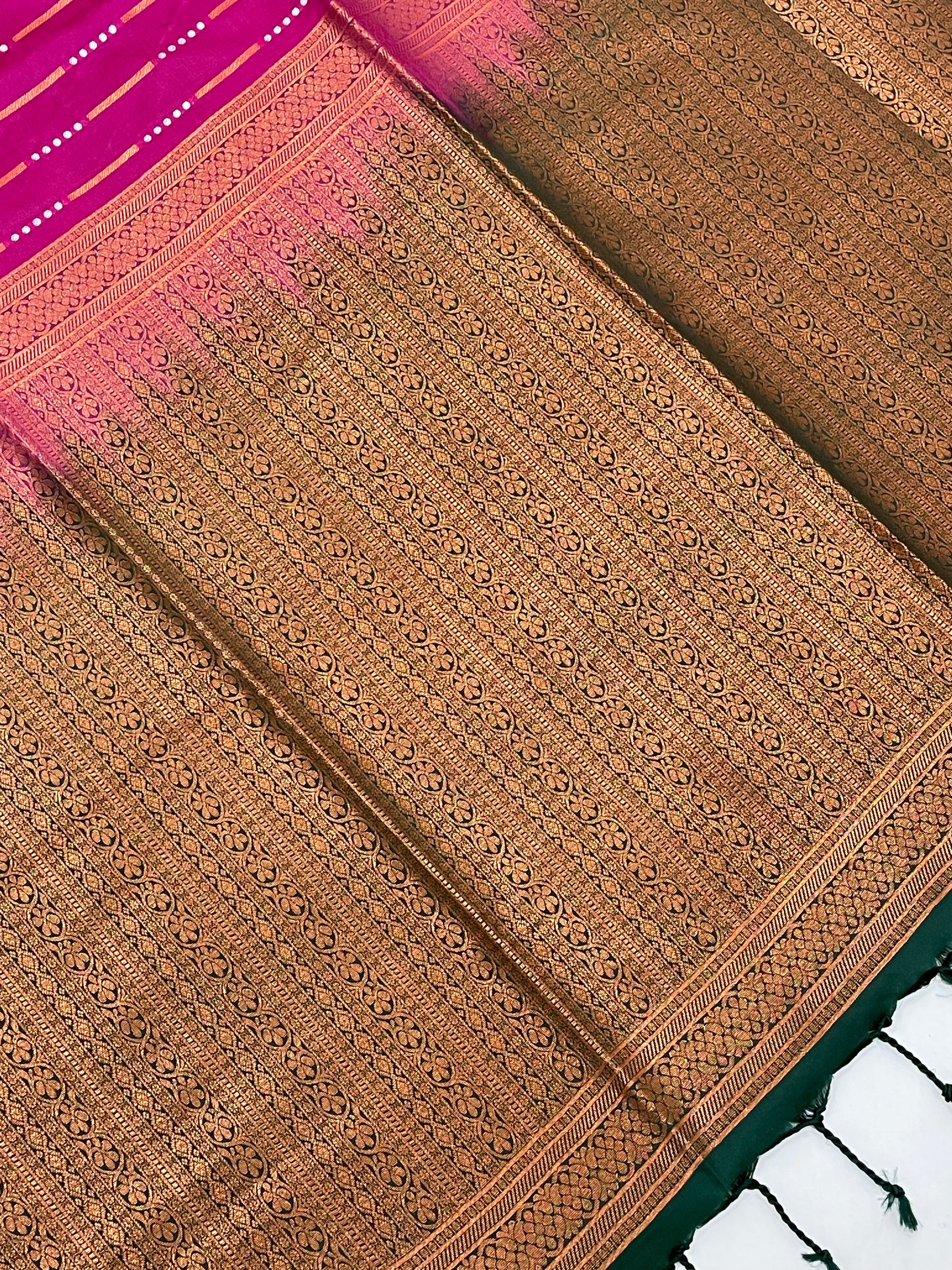 Pink Color Soft Silk Saree With Contrast Rich Pallu In Tempe