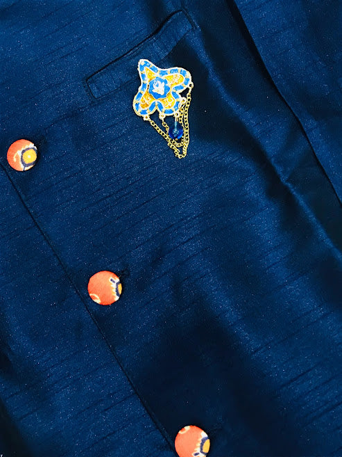 Delightful Dark Blue Colored Kurta With Pant For Kids In Tucson