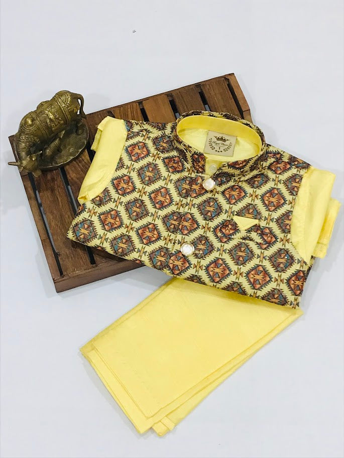 Brown Color Full Sleeves Solid Kurta & Salwar With Unique Design Jacket Near Me