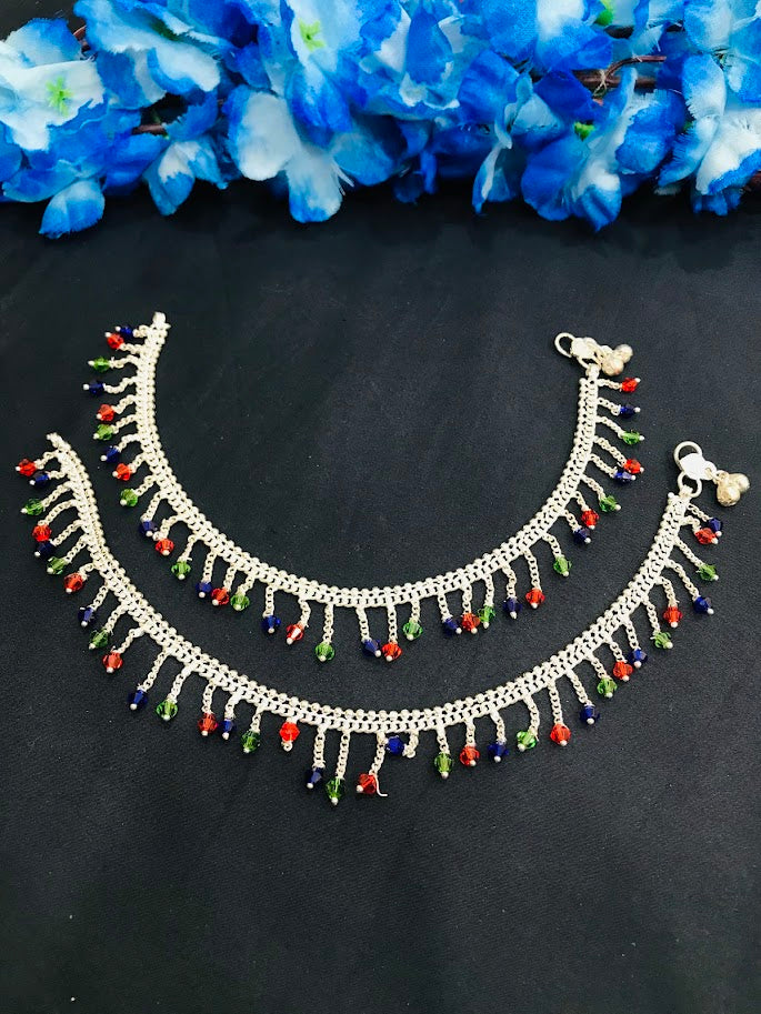 Multi Color Beats Design Anklets Near Me