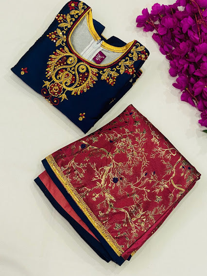 Beautiful Blue Color Lehenga Choli With Embroidery And Stone Work