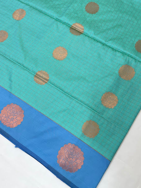 Green Soft Silk Saree With Zari Work In Tempe