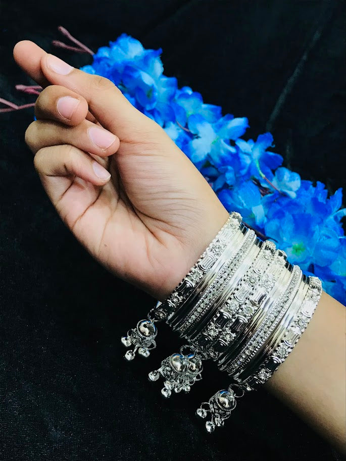 Silver Color Jimiki Chain Model Bangles  Near Me
