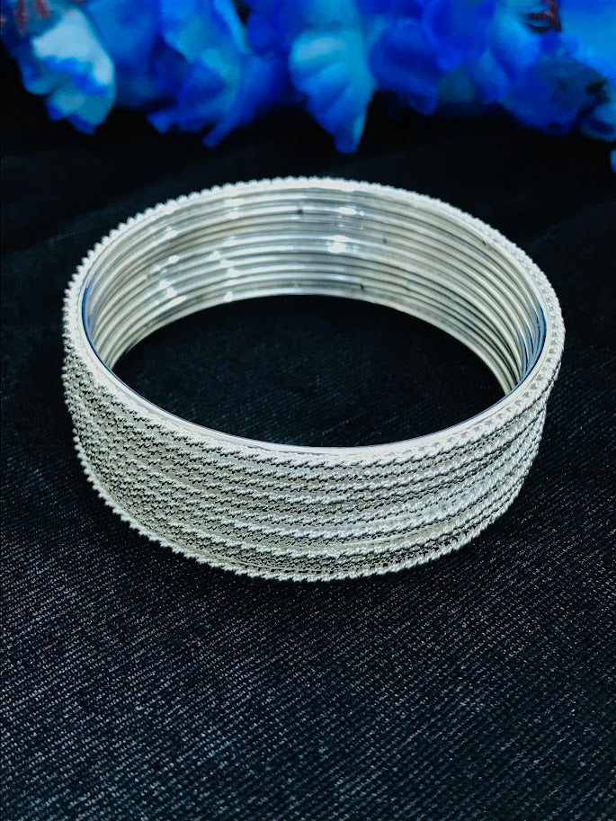 Dazzling White Color Metal Bangles For Women