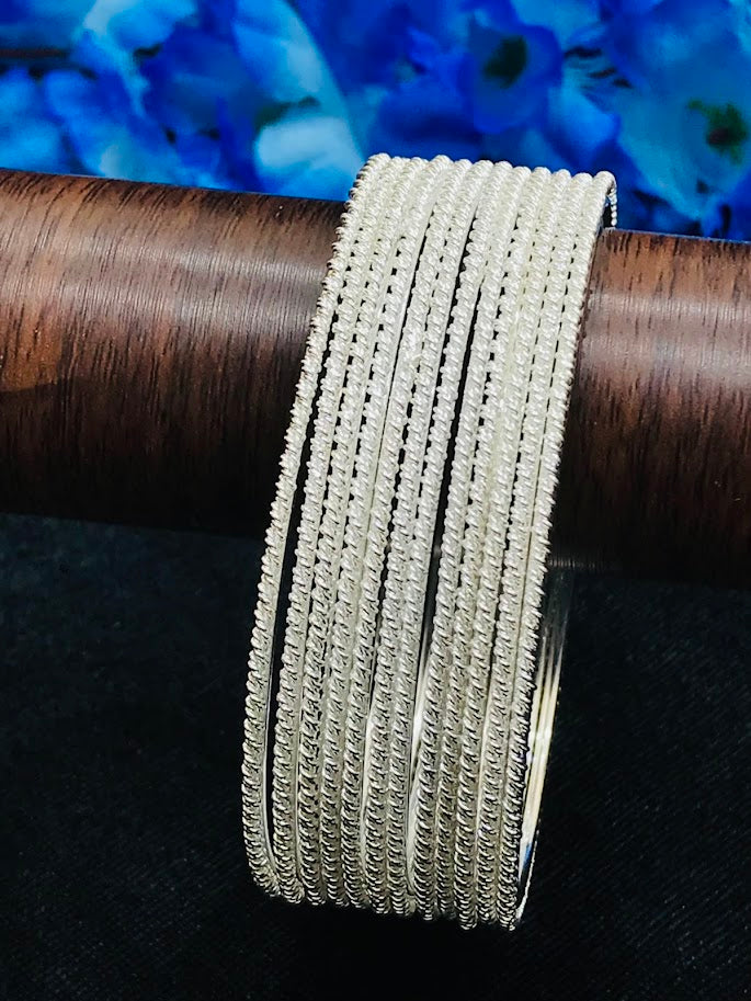 Simple Design White Color Metal Bangles In Tempe