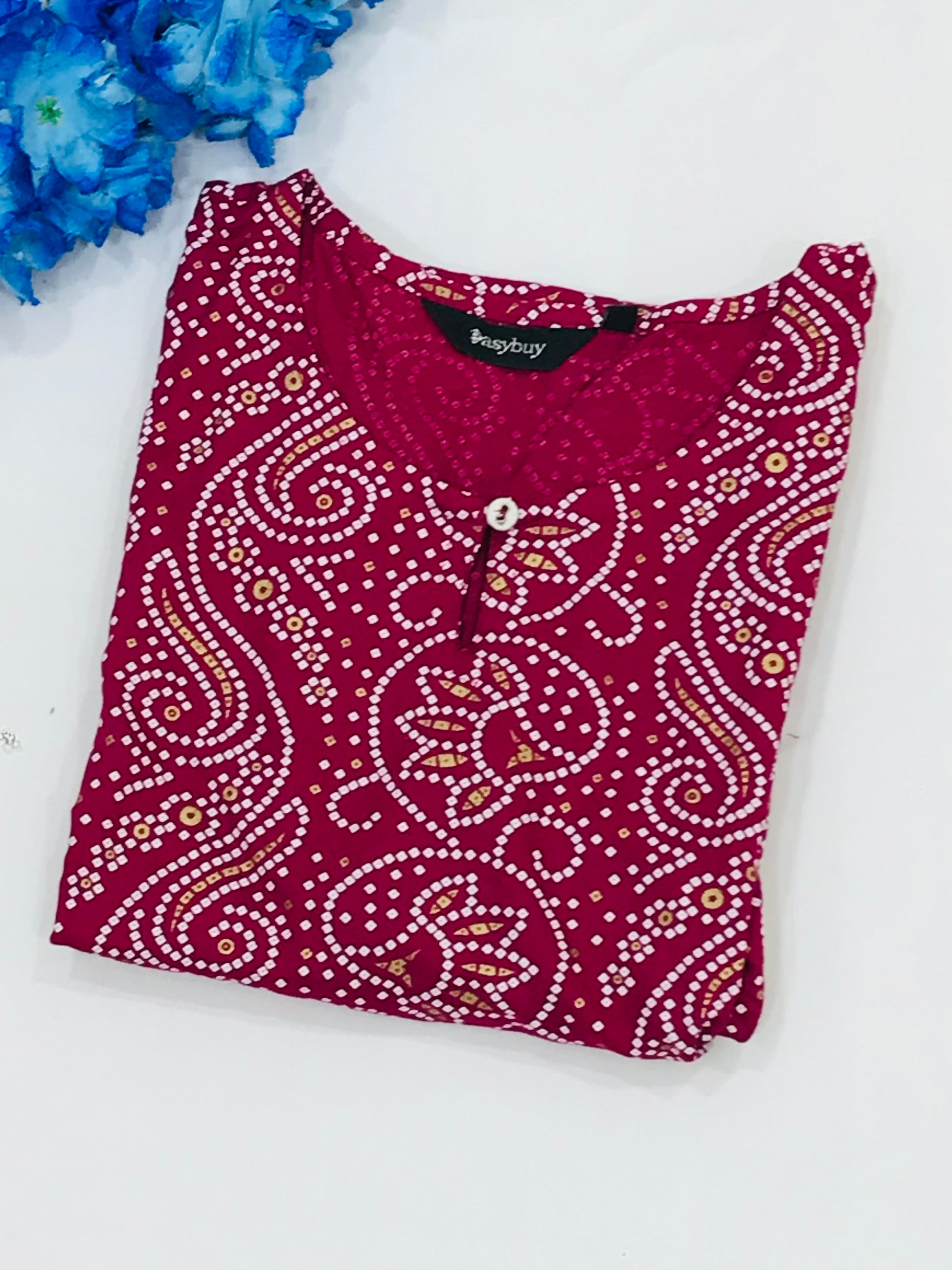 Charming Red Colored Floral Designed Kurti For Women Near Me