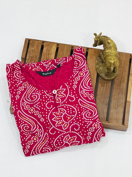 Maroon Colored Floral Designed Kurti In USA
