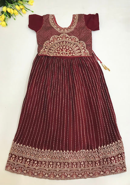 Alluring Dark Maroon Color Georgette Choli Sets In Chandler