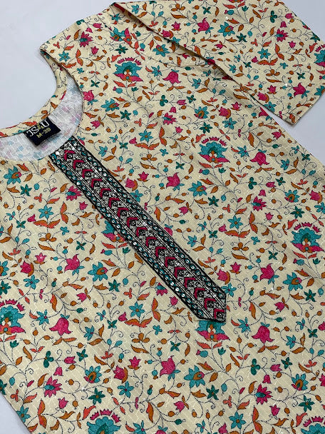 Multicolor Cotton With Thread Work Kurti In Chandler