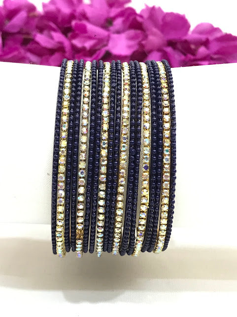 Metal Bangles With White Stone In Mesa