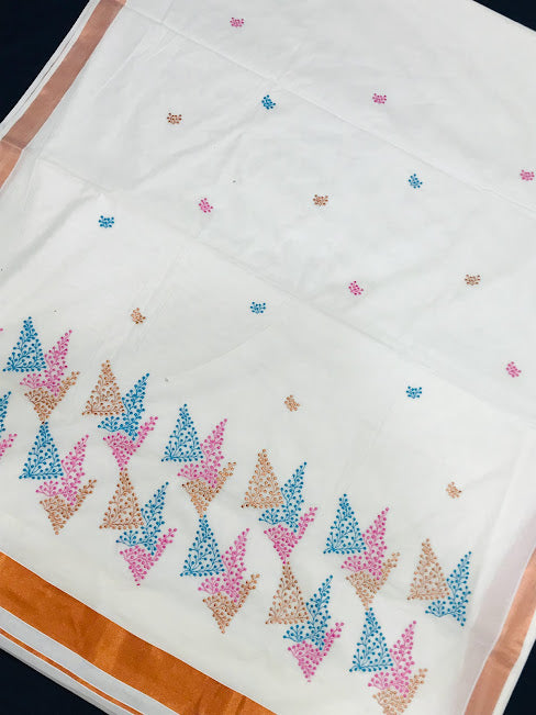 Charming Kerala Cotton Saree With Zari Border In Surprise