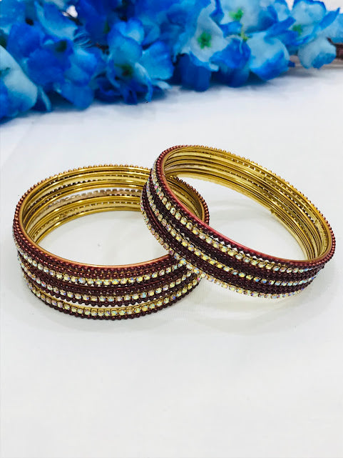 Brown Color Gold Plated Bangles Near Me
