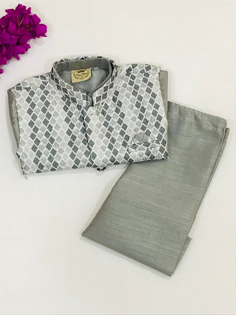 Gray Colored Kids Kurta Near Me