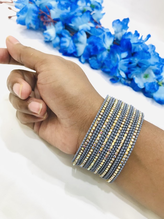 Stone Design Metal Bangles In Williams