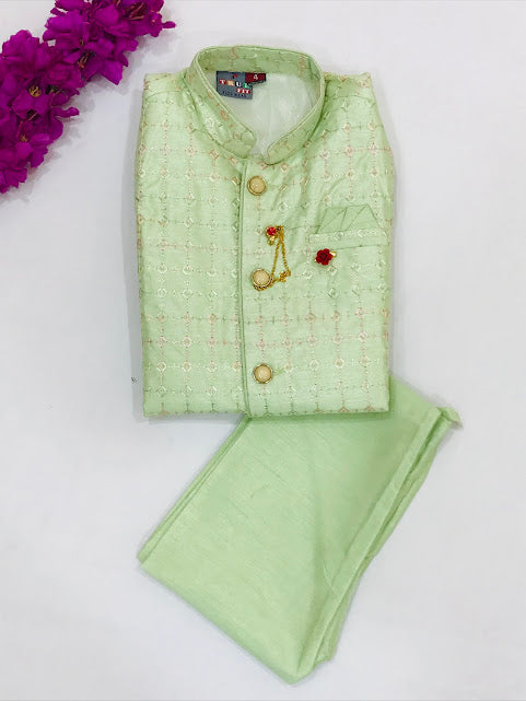 Pista Green Colored Kids Kurta Near Me