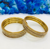 Fantastic Gold Color Gold Plated Bangles With White Stone For Women Near Me