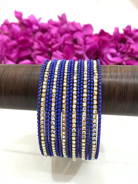 Gold Plated Bangles With White Stone For Women In Tempe