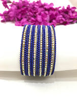 Blue Color Gold Plated Bangles In USA