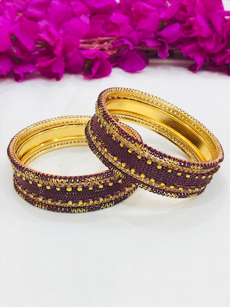 Dark Purple Color Metal Bangles Set  In Chandler