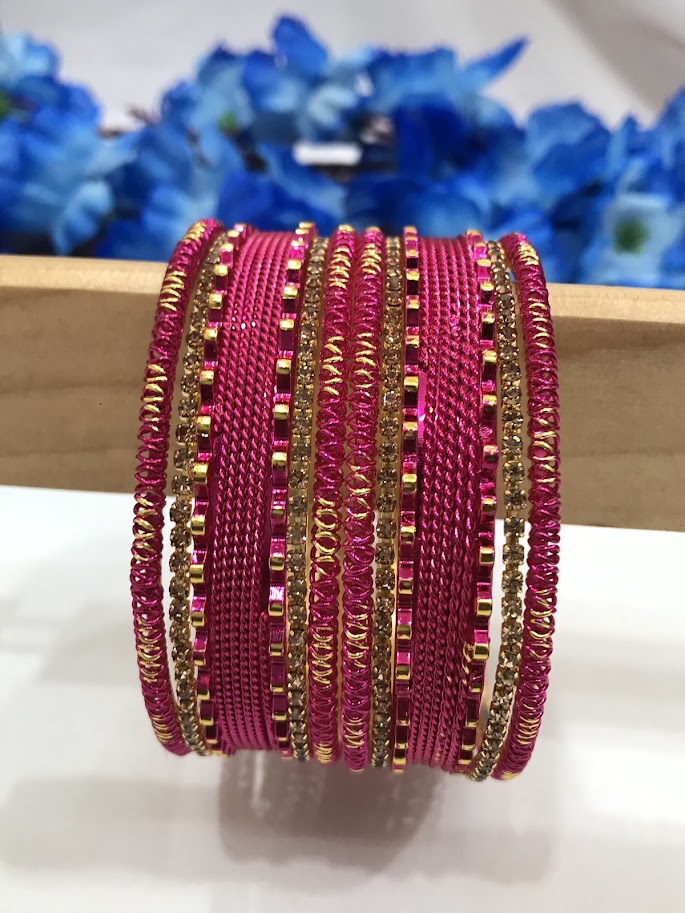 Alluring Dark Pink Color Design Metal Bangles In Chandler