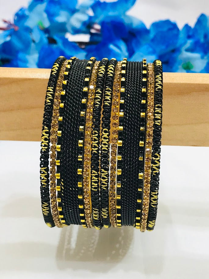Attractive Black Color Design Metal Bangles In Suncity