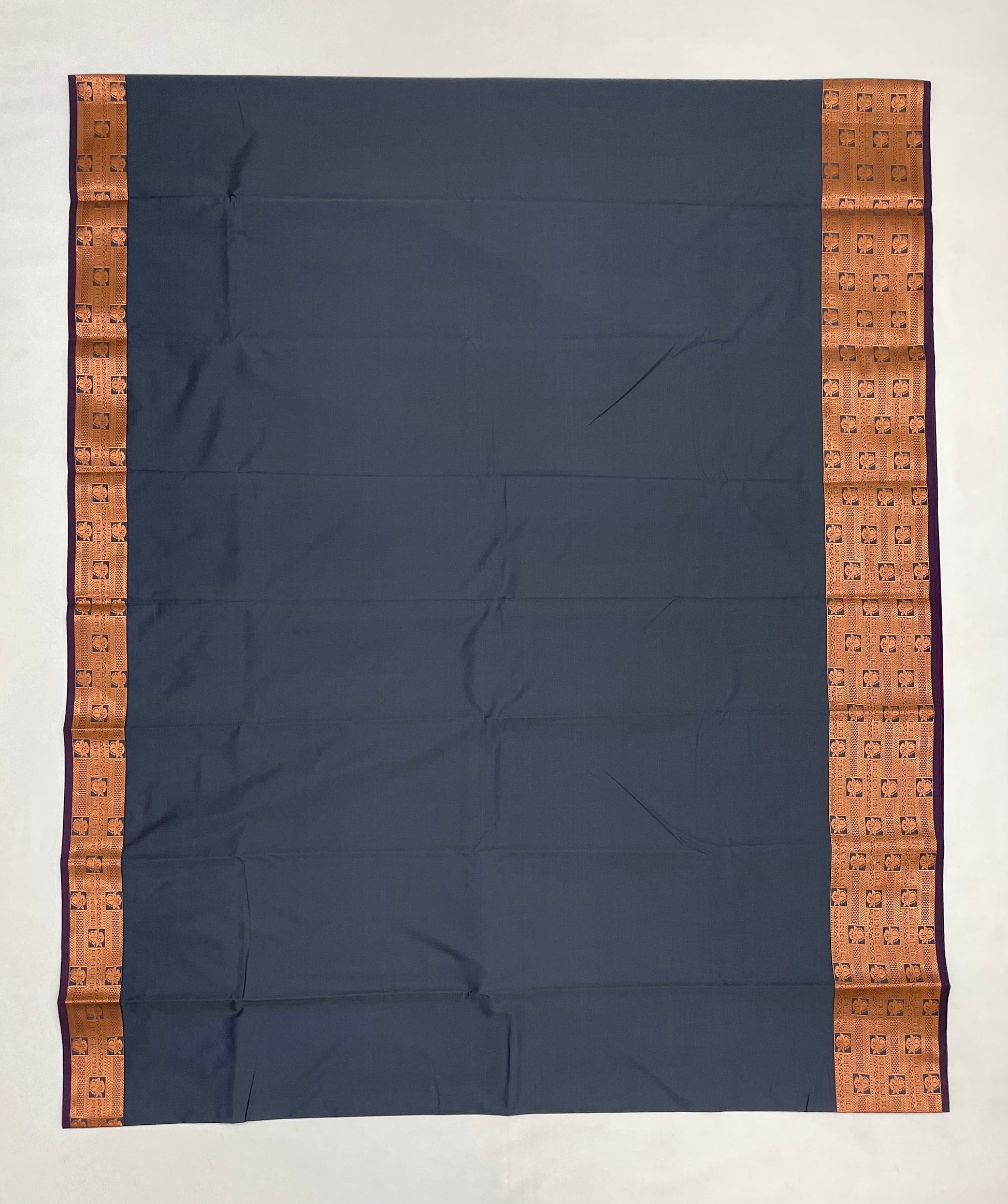 Gray Color Soft Silk Saree With Contrast Rich Pallu And Tassels In Tempe