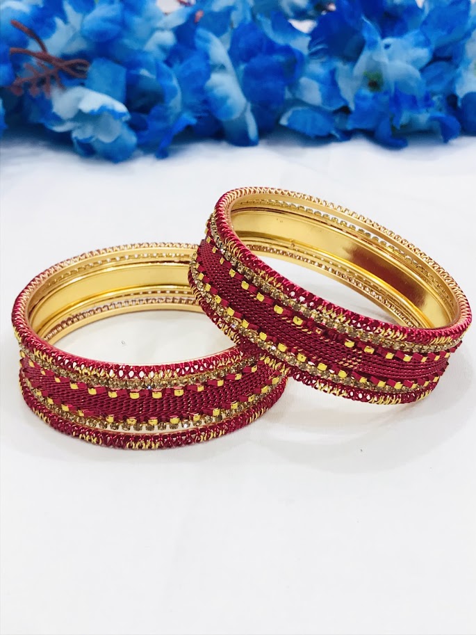 Red Color Design Metal Bangles Near Me