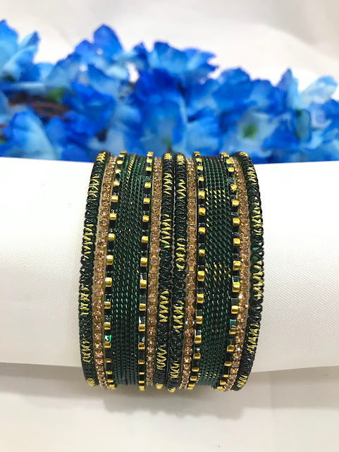 Green Color Gold Plated Metal Bangles In Tucson