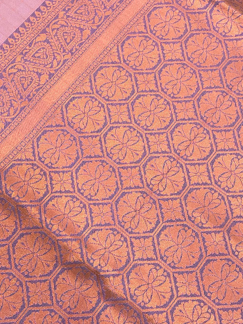 Fanciable Lavender Color Soft Silk Checked Design In Yuma