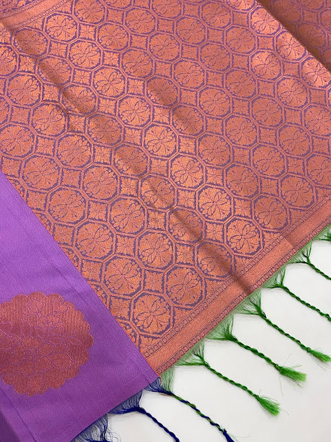 Fanciable Lavender Color Soft Silk Saree In Surprise