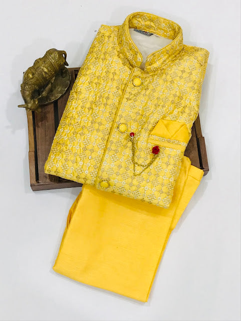 Silk Cotton Kurta Suits For Kids In USA