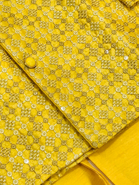 Gorgeous Yellow Kids Kurta Sets In Suncity