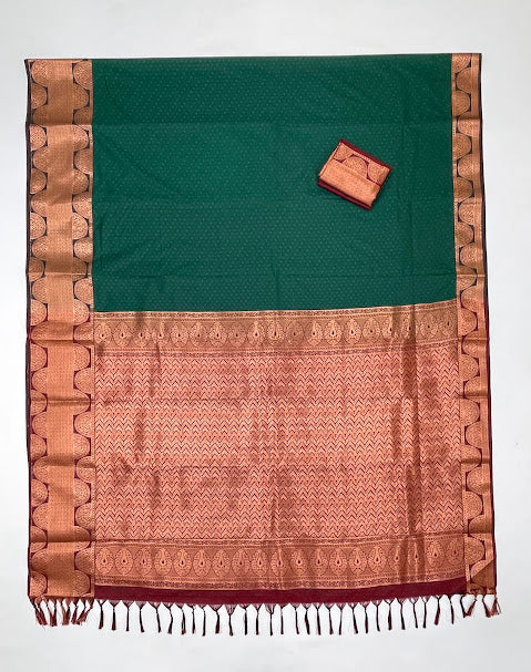 Green Color Soft Silk With Unique Design Saree In Chandler