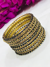 Stunning Black Color Designed Metal Bangles For Girls Near Me