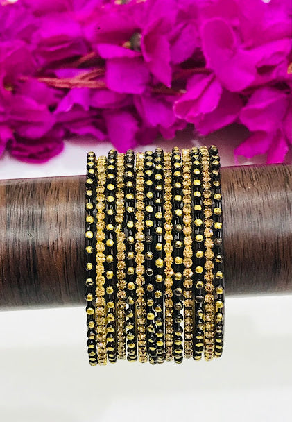 Stunning Black Color Designed Metal Bangles In Tempe