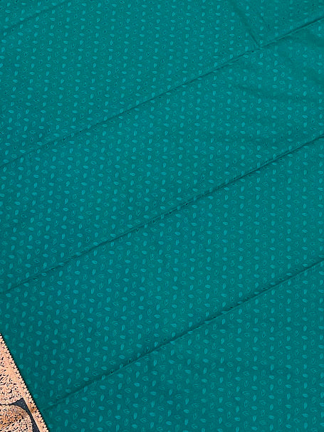 Dark Green Color Soft Silk With Glod Zari Work Saree In Tempe