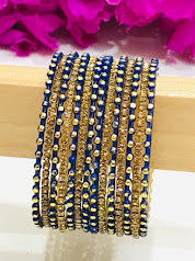 Metal Bangles With Golden Stone In Cottonwood