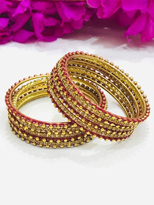Maroon Colored Metal Bangles In Casagrande