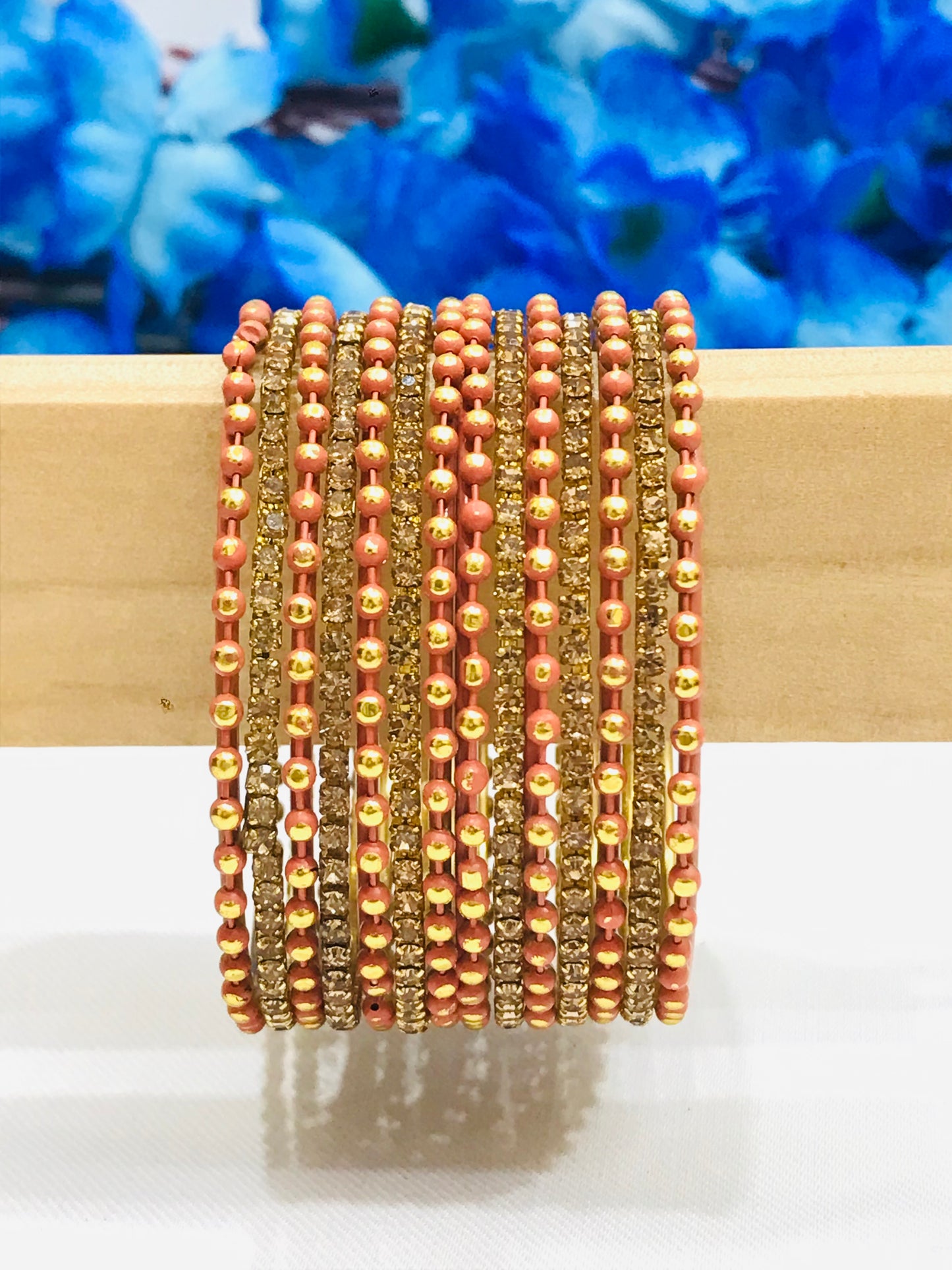 Orange Color Designer Metal Bangles In Casagrande