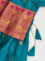 Green Color With Zari Work Choli Set For Girls In Phoenix
